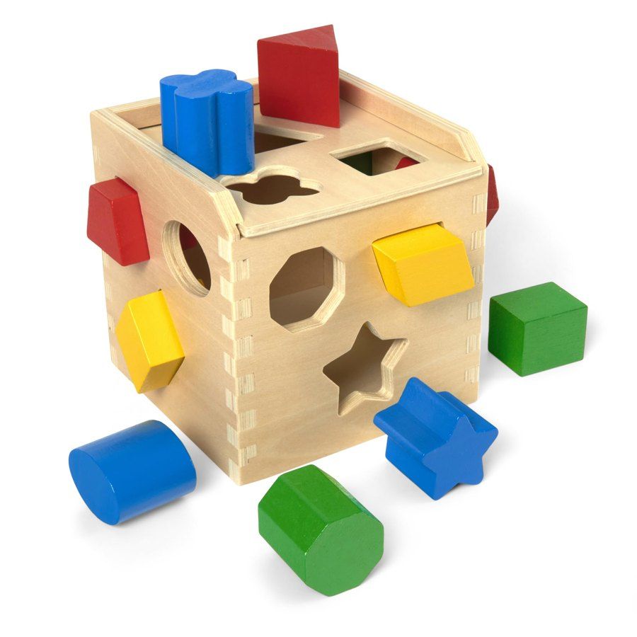 Cube de tri de formes en bois
